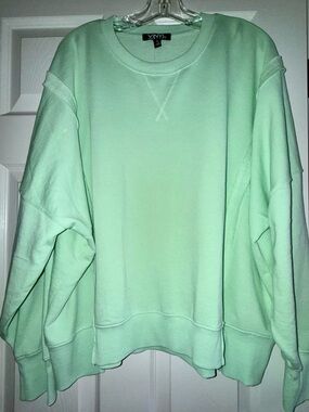 Vinyl Icons Oversized Side Slit Slouchy Crewneck Sweatshirt